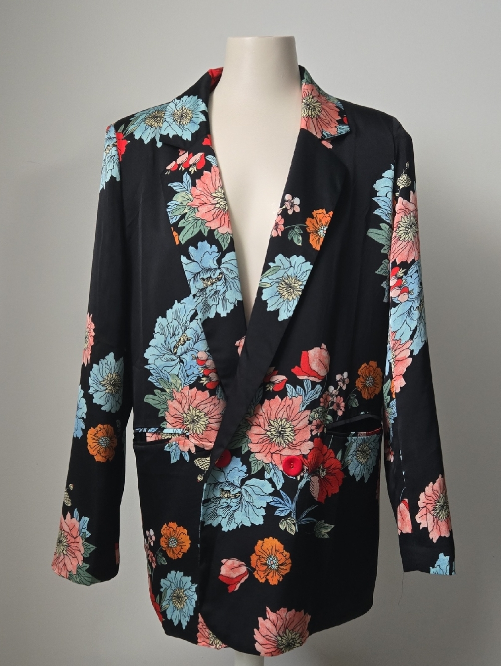 4/$20 ❤️ Elli White Satin Style Floral Blazer (L)